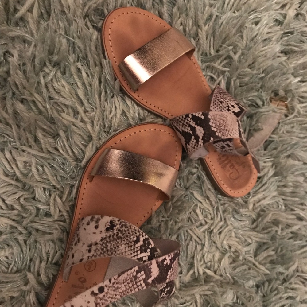 Gold wrap around ankle sandals